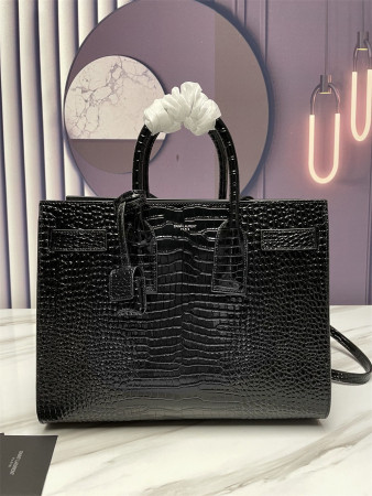 Y*L SAC DE JOUR SMALL IN CROCODILE EMBOSSED LEATHER