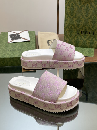 UA G*u*i WOMEN'S GG PLATFORM SLIDE SANDAL