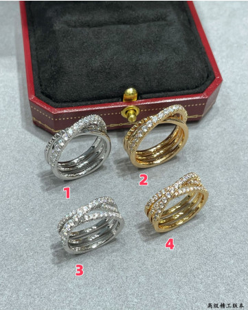 Ca*t*er Three-ring rivet diamond ring