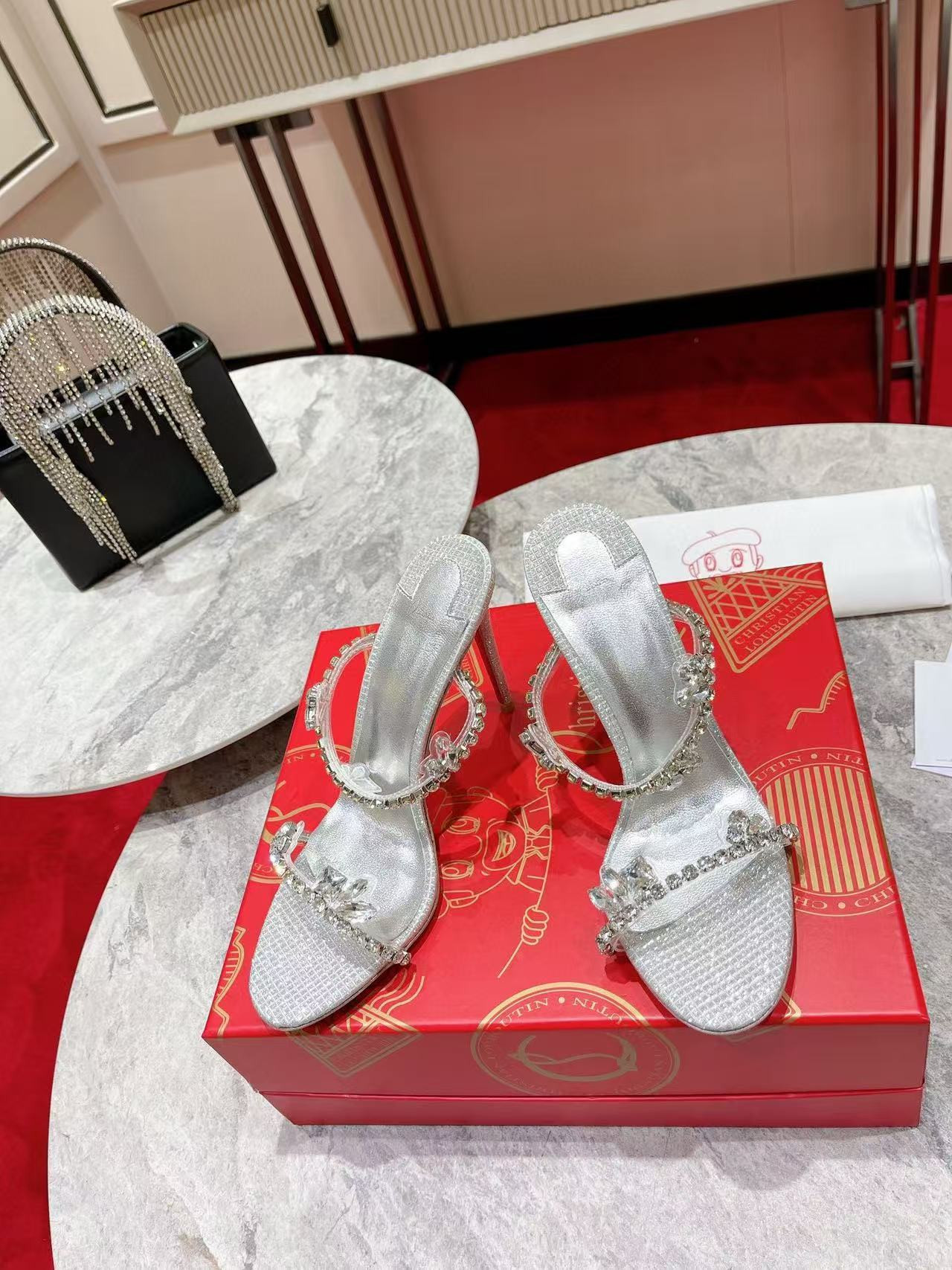 UA Ch**an Louboutin Just Queen 100 Heel Height crystal-embellished