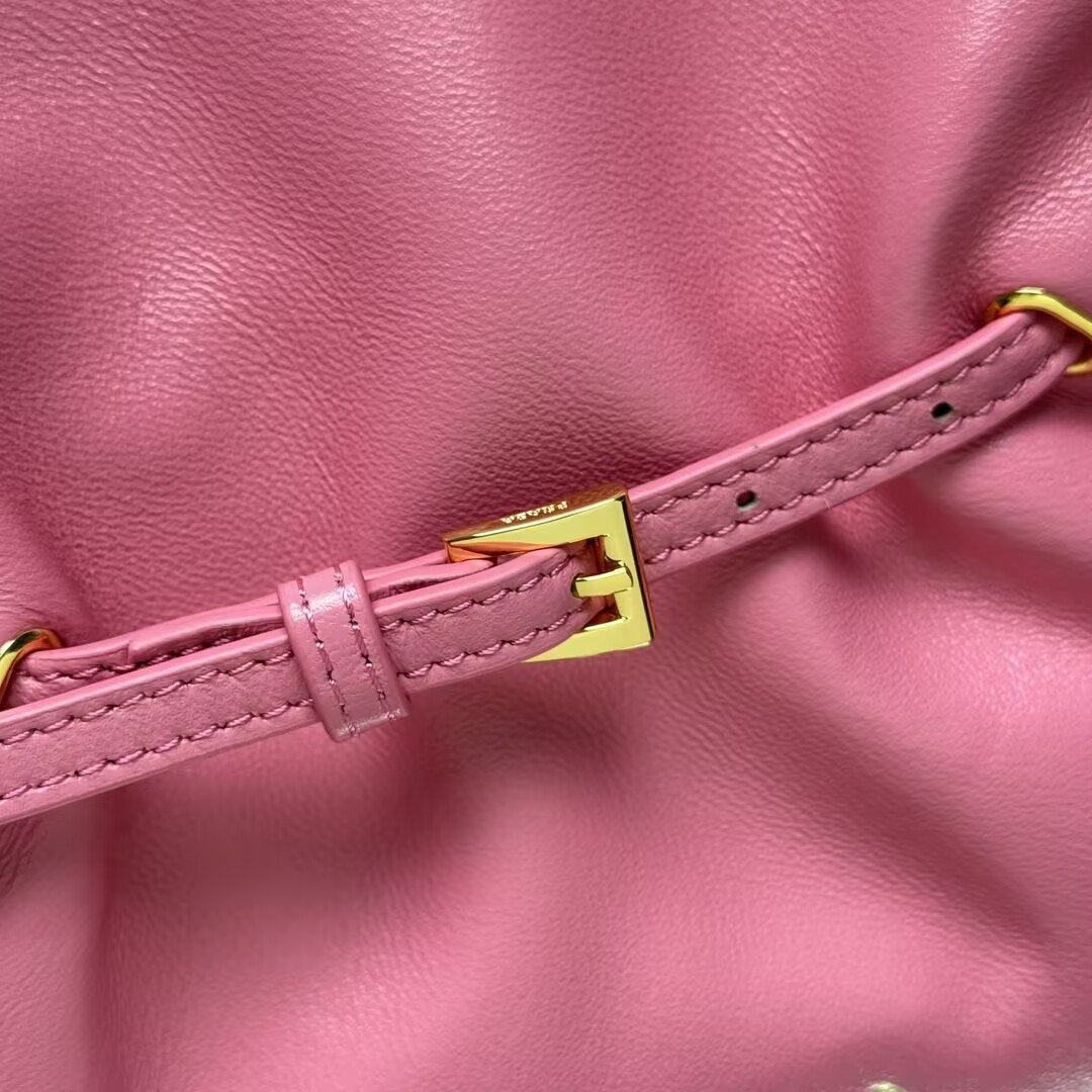 Pra*a Slouchy Lambskin Leather Shoulder Bag 25x18.5x11.5cm