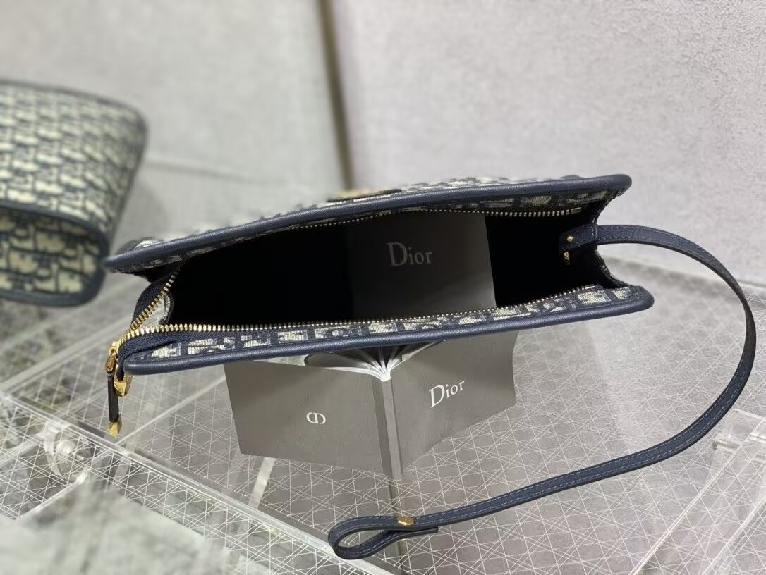 D*0r 30 Montaigne Dea Pouch Blue D*0r Oblique Jacquard 26x19.5x7cm