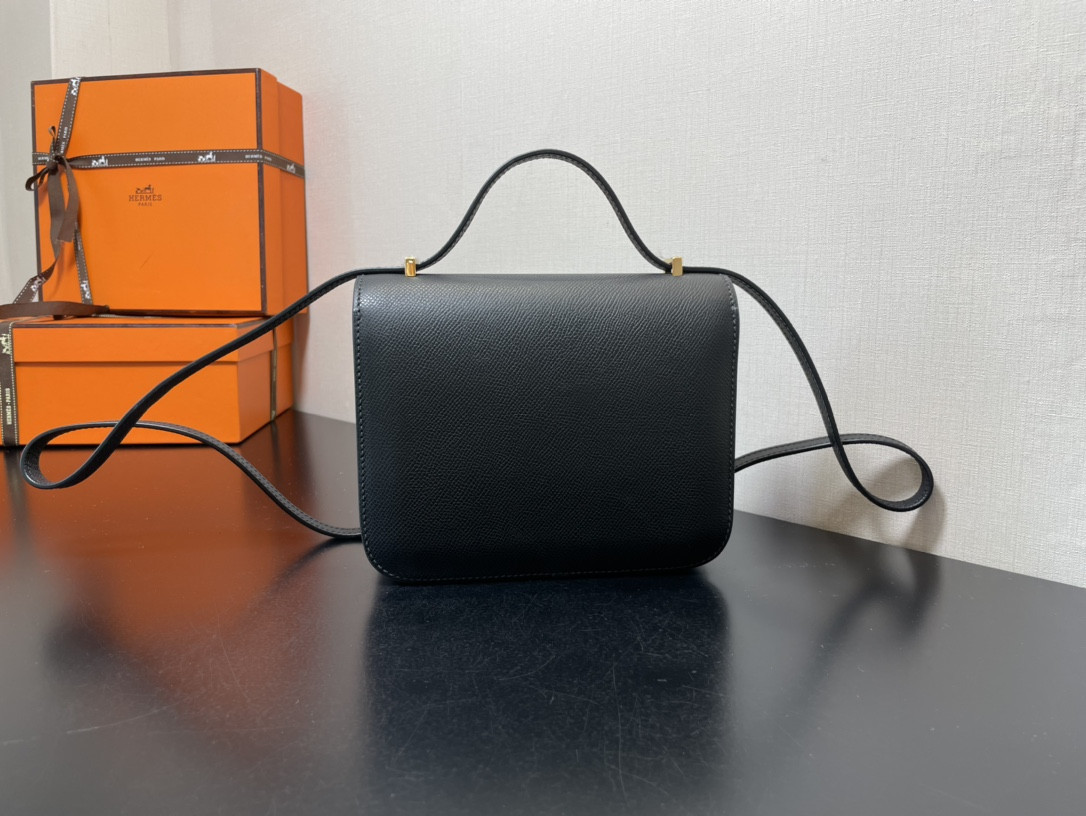 H**mes Constance 24 Black Epsom 9.4" x 5.9" x 3"