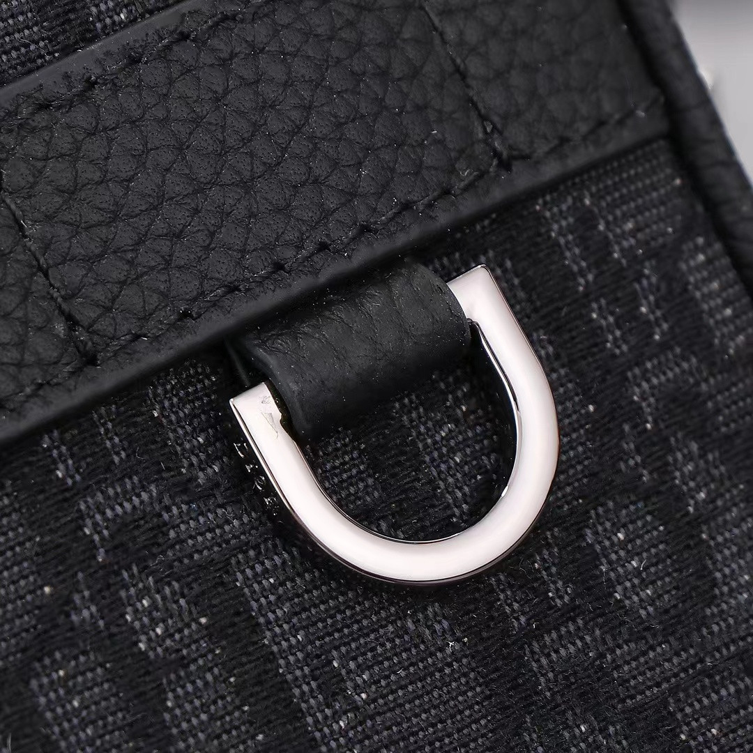 D*0r Mini Safari Bag with Strap Black D*0r Oblique Jacquard 6.5 x 5 x 1.5 inches