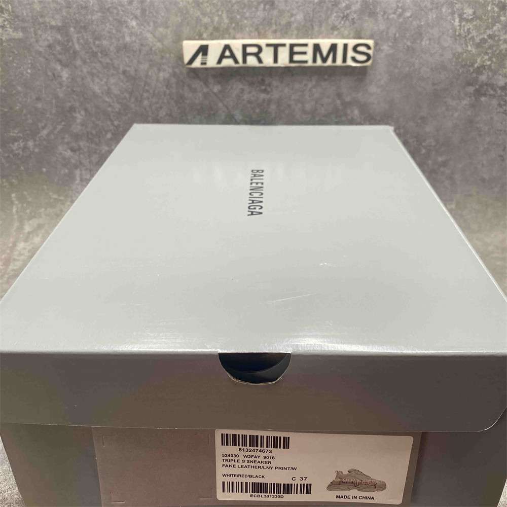 UA Ba*len*cia*ga Triple SDIY Metal White Red