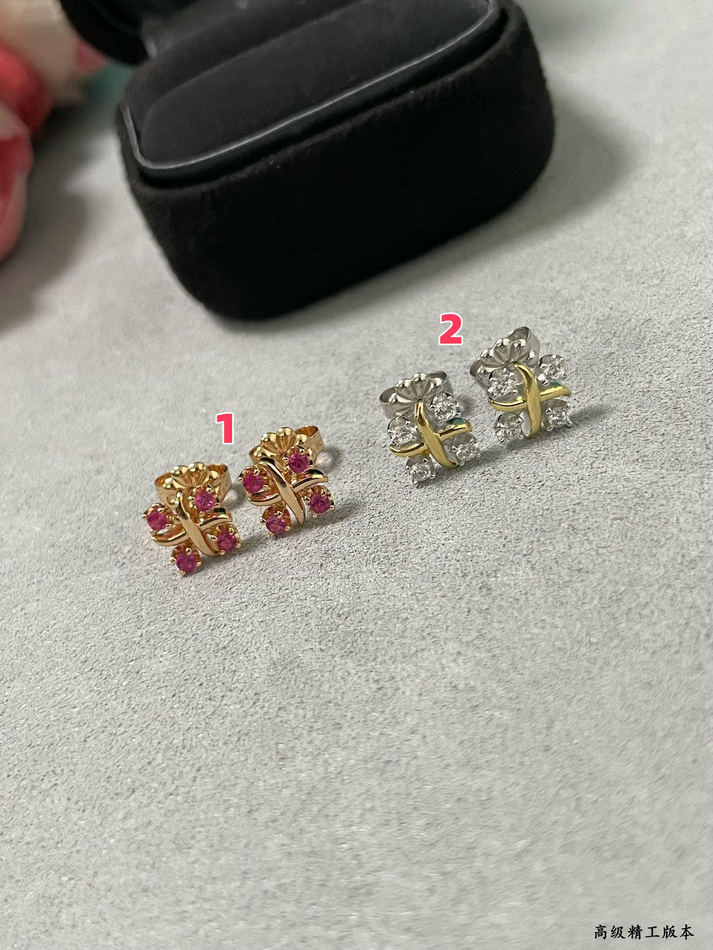 T*f*ny & Co. Double Tone Cross Earrings