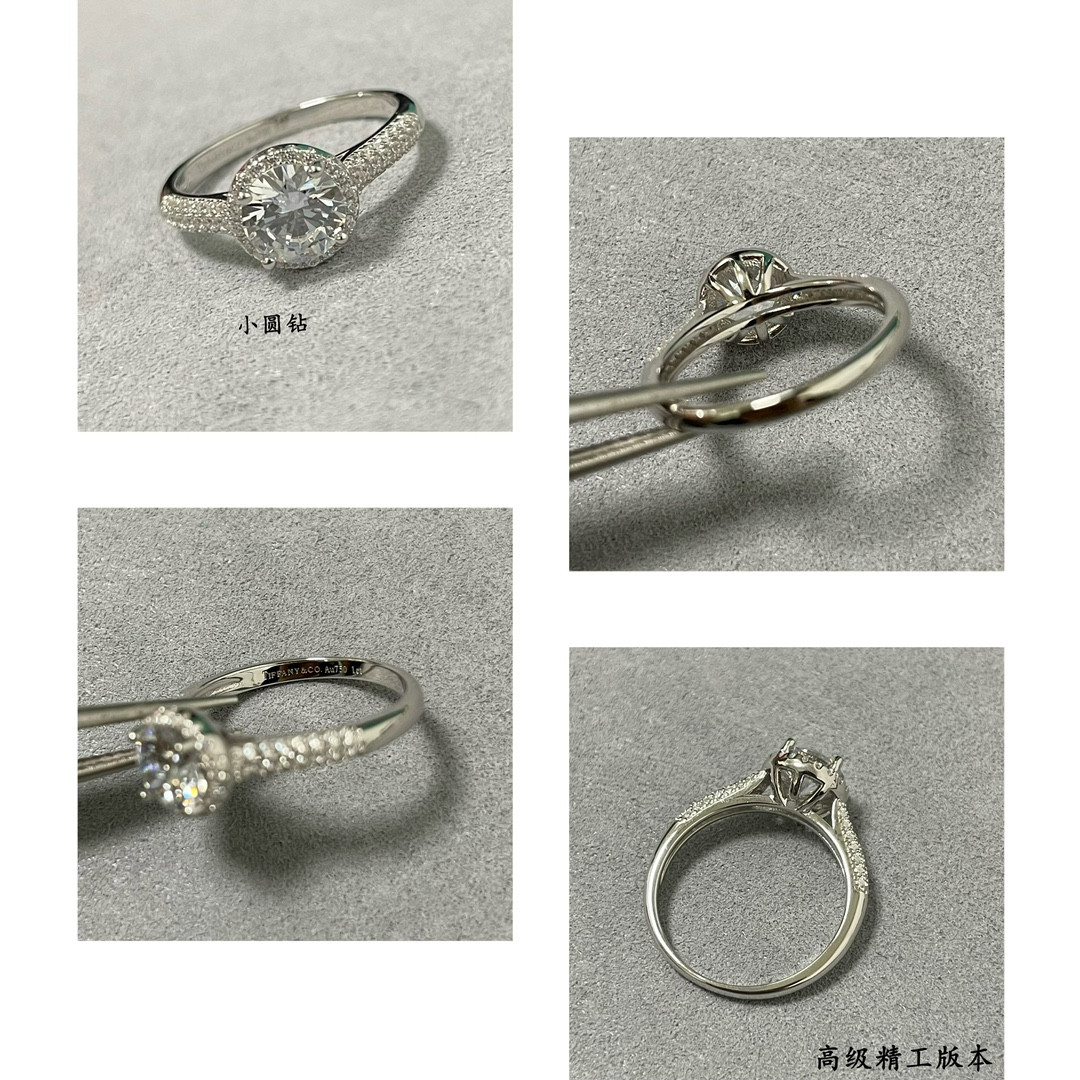 T*f*ny & Co. Petite Solitaire Round Diamond Ring Ag925