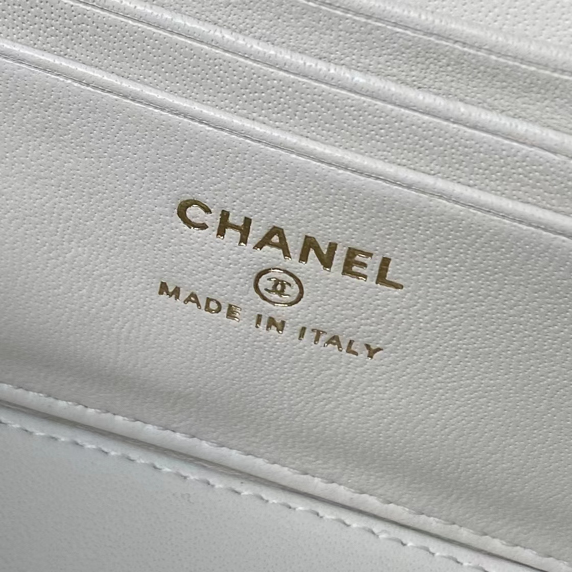 Ch*el Gold Chain with Makeup Mirror Lamb Leather Square Box Shoulder Bag Women