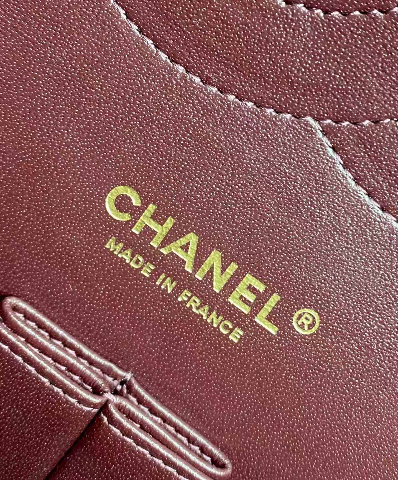 Ch*el Classic Flap Jumbo 30cm CF Black Gold 19.5x30x10cm