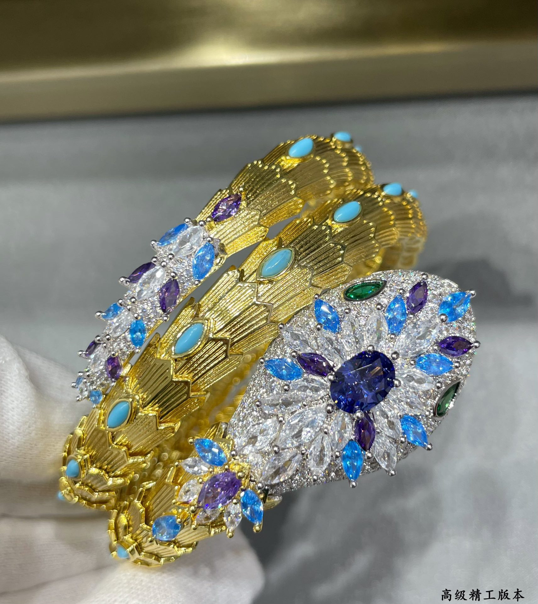 B*l*ai Blue Diamond Princess Snake Bracelet