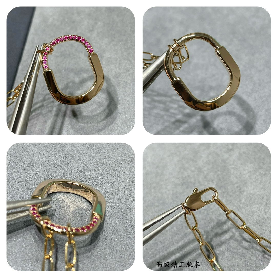 T*f*ny & Co. Pink diamond Lock Necklace