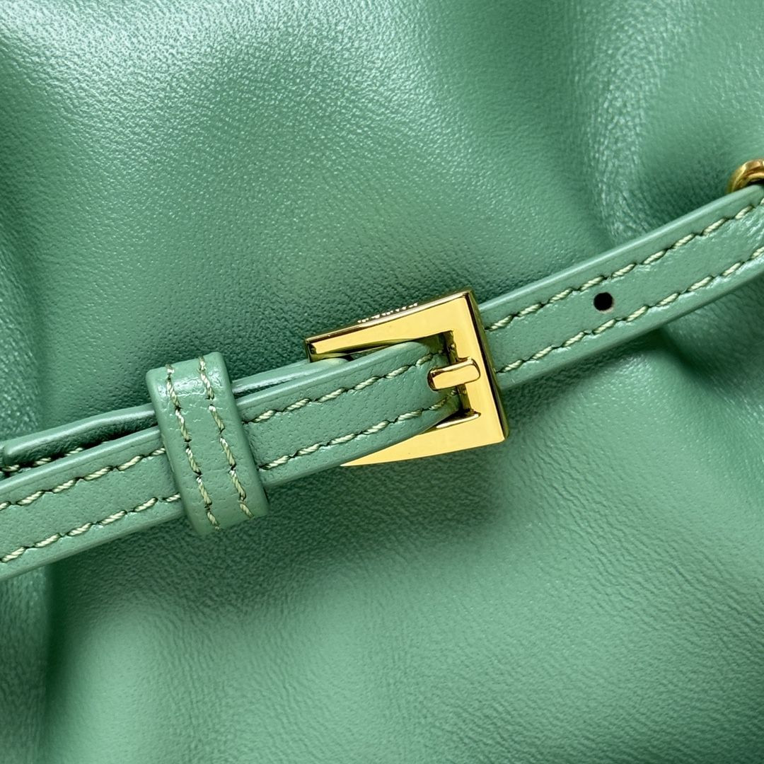 Pra*a Slouchy Lambskin Leather Shoulder Bag 25x18.5x11.5cm