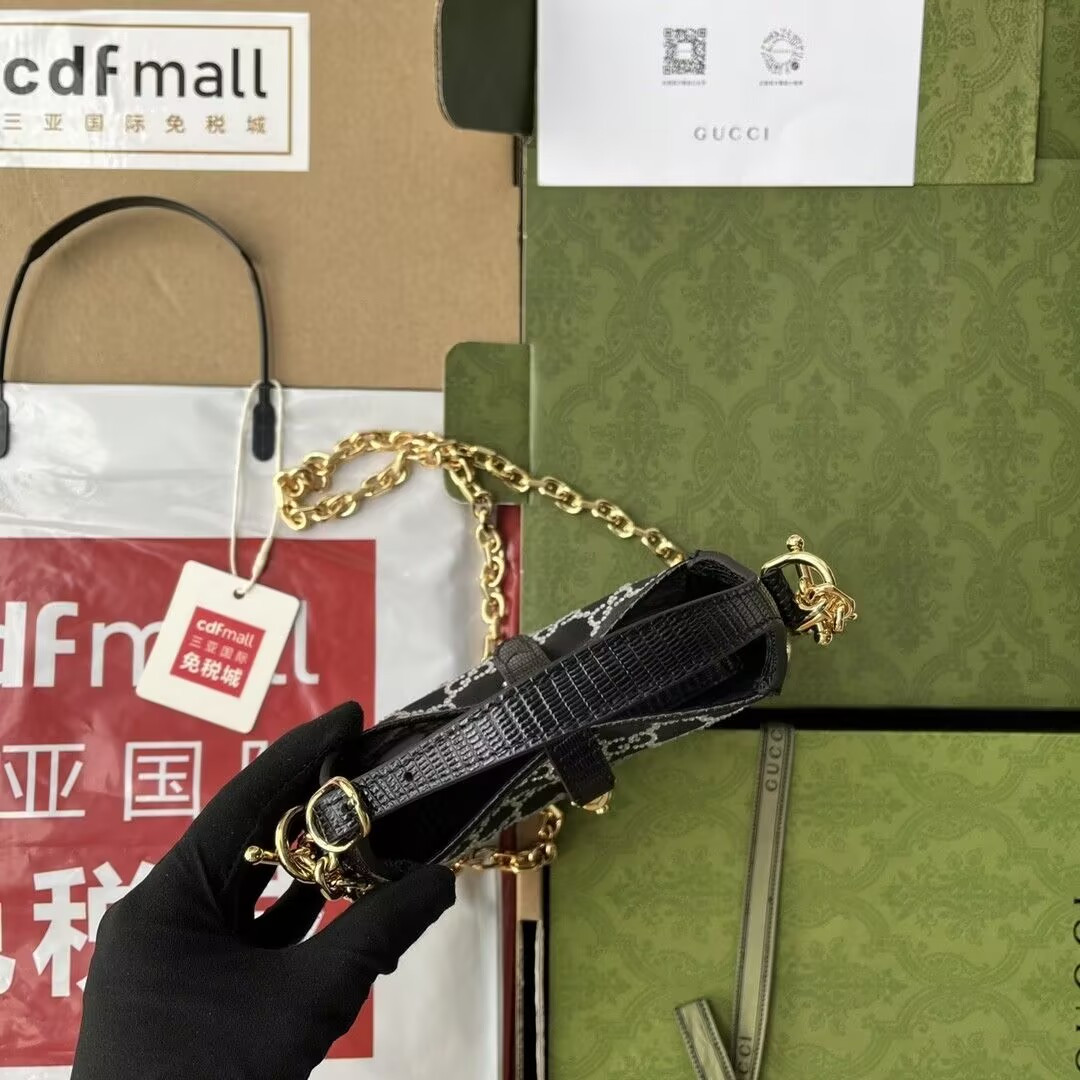 G*u*i Jackie 1961 mini lizard shoulder bag 19x13x3cm