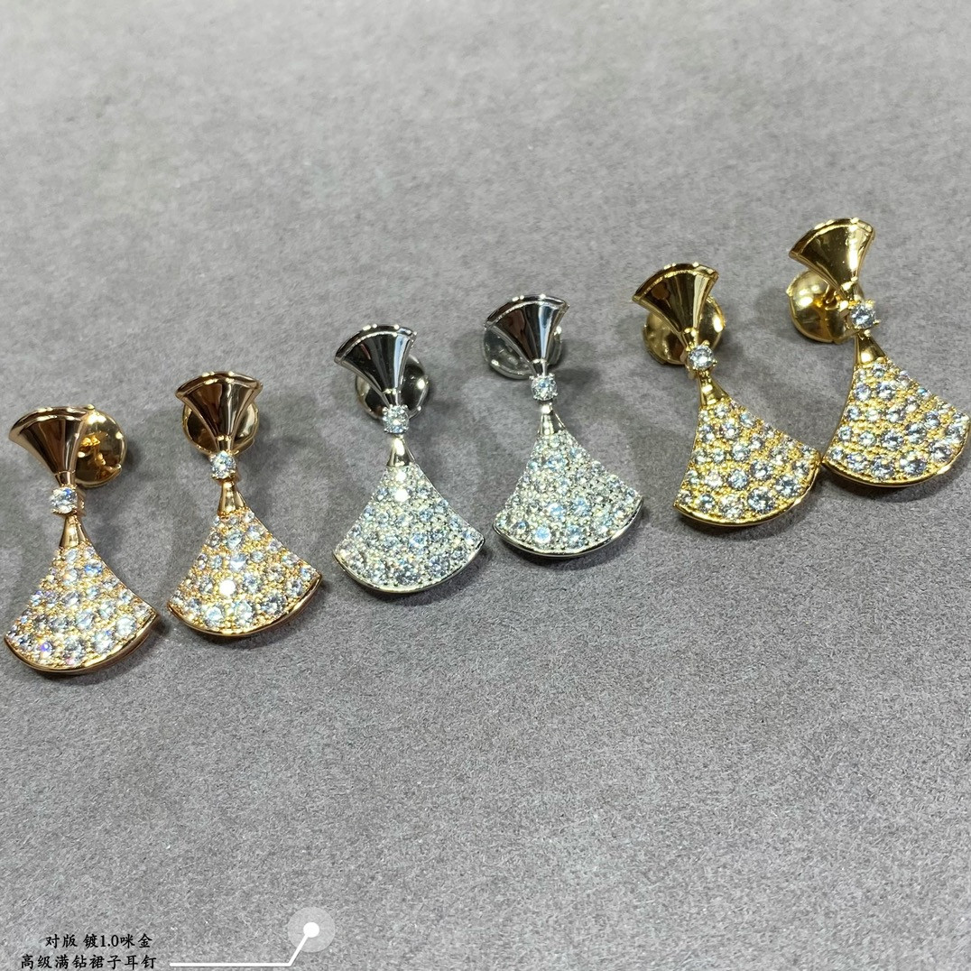 B*l*ai Diamond fan-shaped skirt Earrings