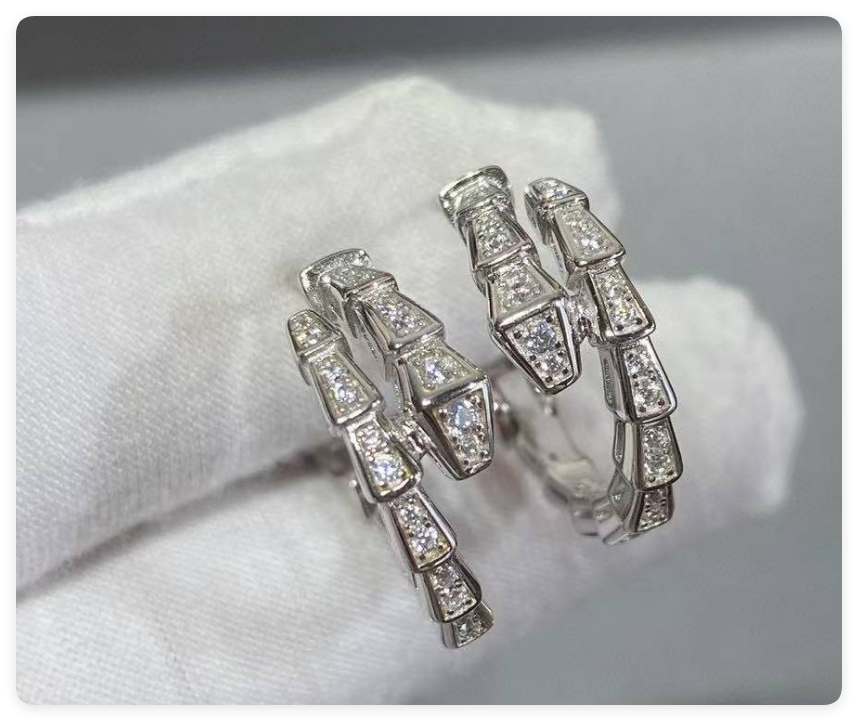 B*l*ai Full-diamond snake Earrings