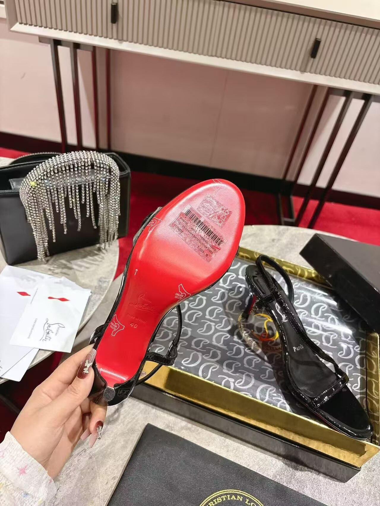UA Ch**an Louboutin Rosalie Sandals
