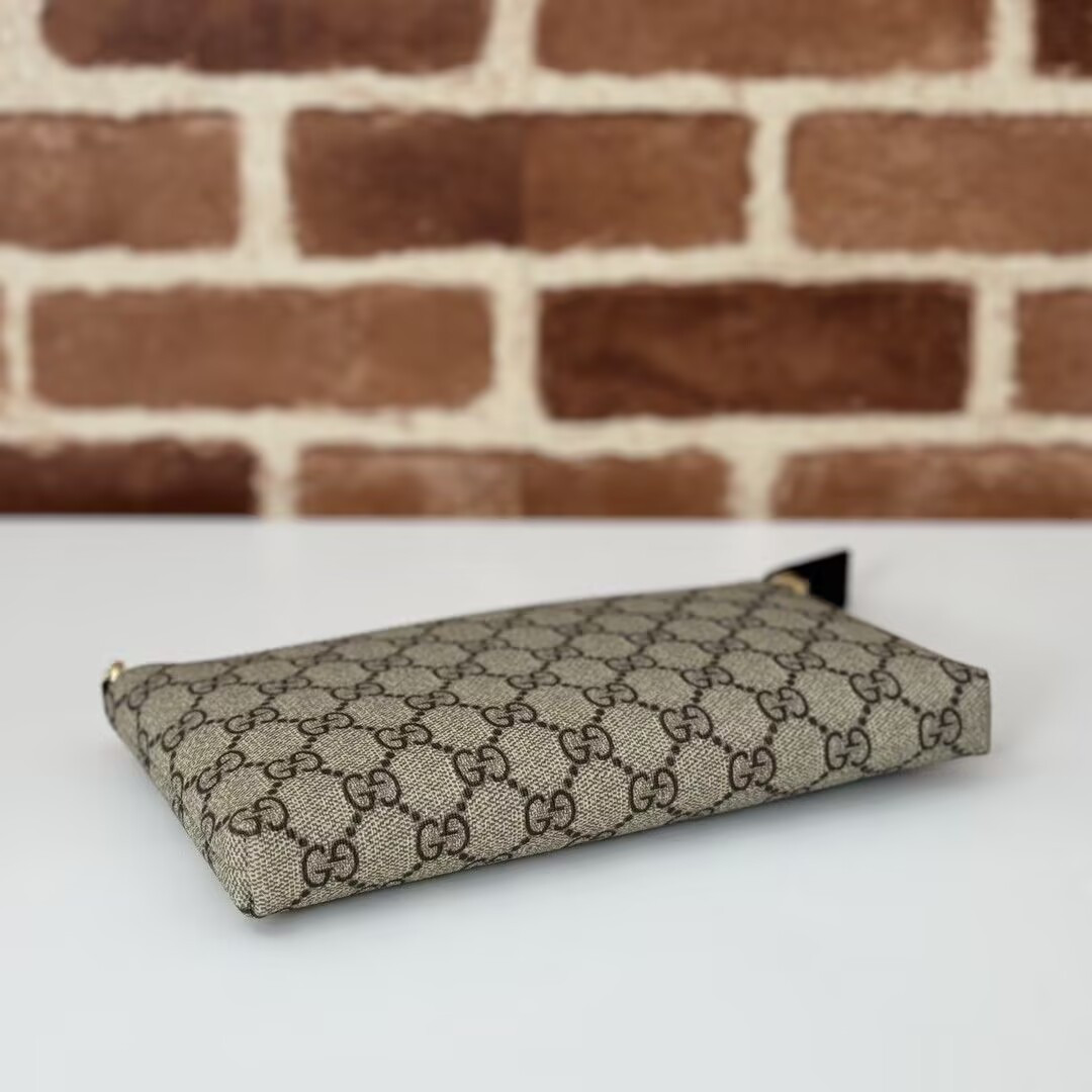 G*u*i Chain Wristlet Wallet GG Coated Canvas 22.5x13x2.5cm