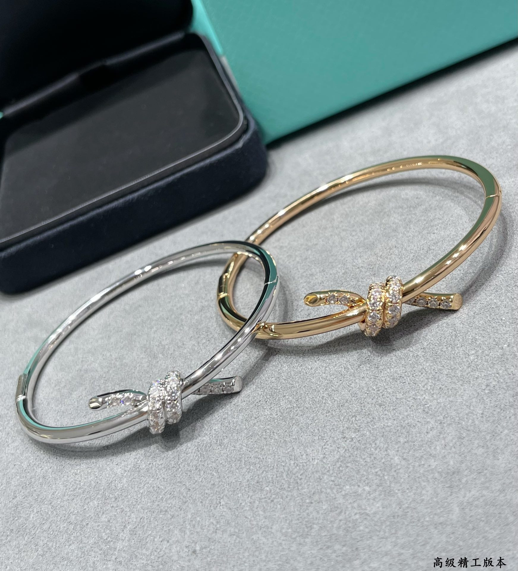 T*f*ny & Co. Knot Diamond Half Circle Bracelet