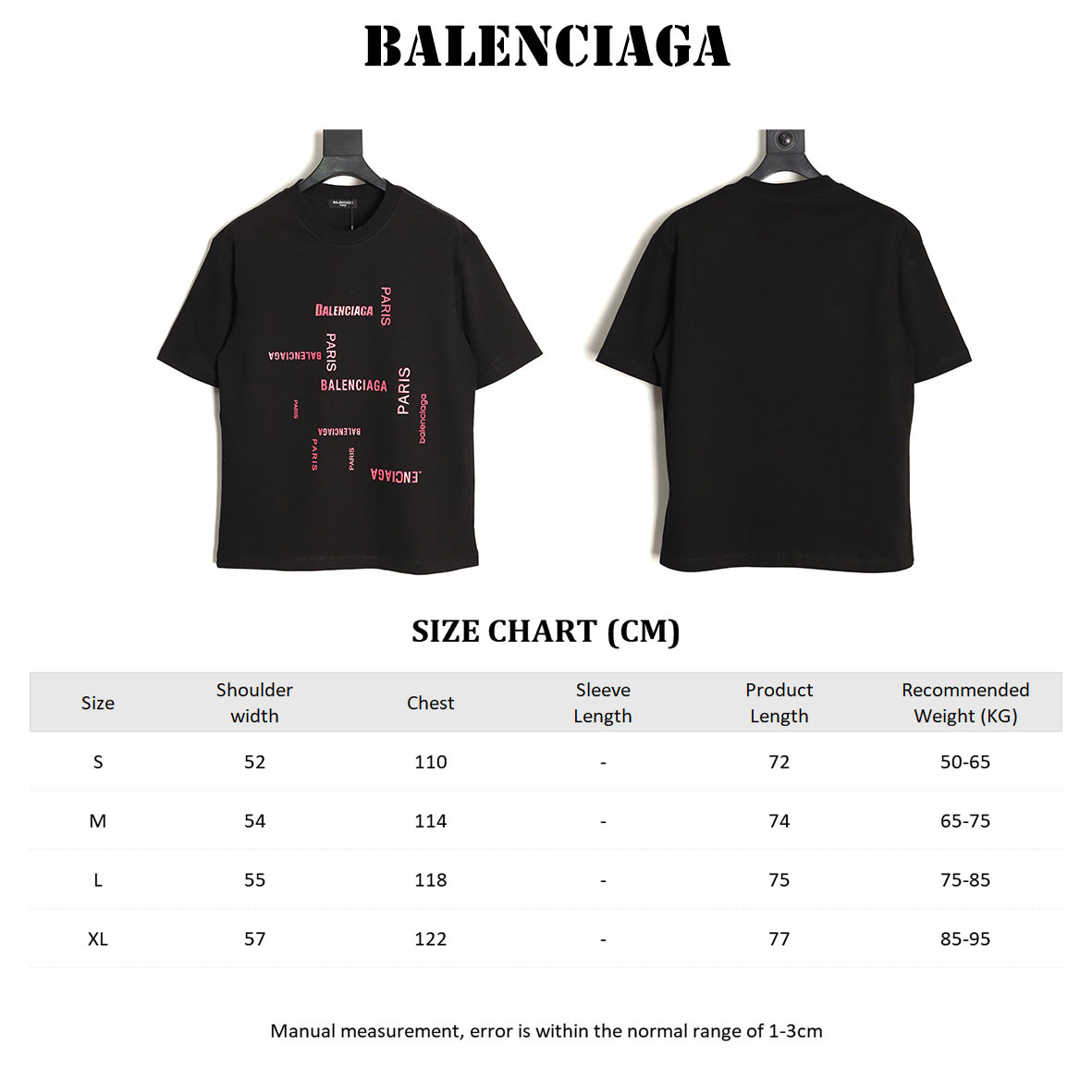 Ba*len*cia*ga 24SS Short-sleeved T-shirt