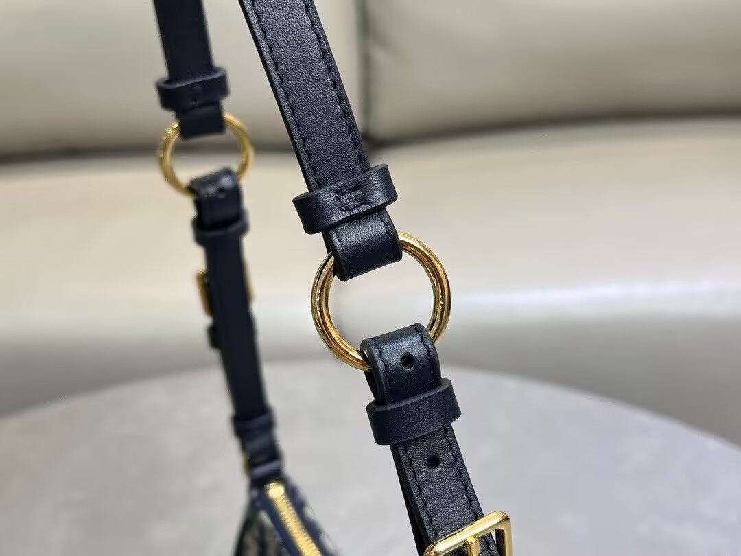 D*0r 30 Montaigne Wanderlust Mini Bag Blue D*0r Oblique Jacquard and Smooth Calfskin 26x12x7cm