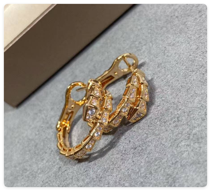 B*l*ai Full-diamond snake Earrings