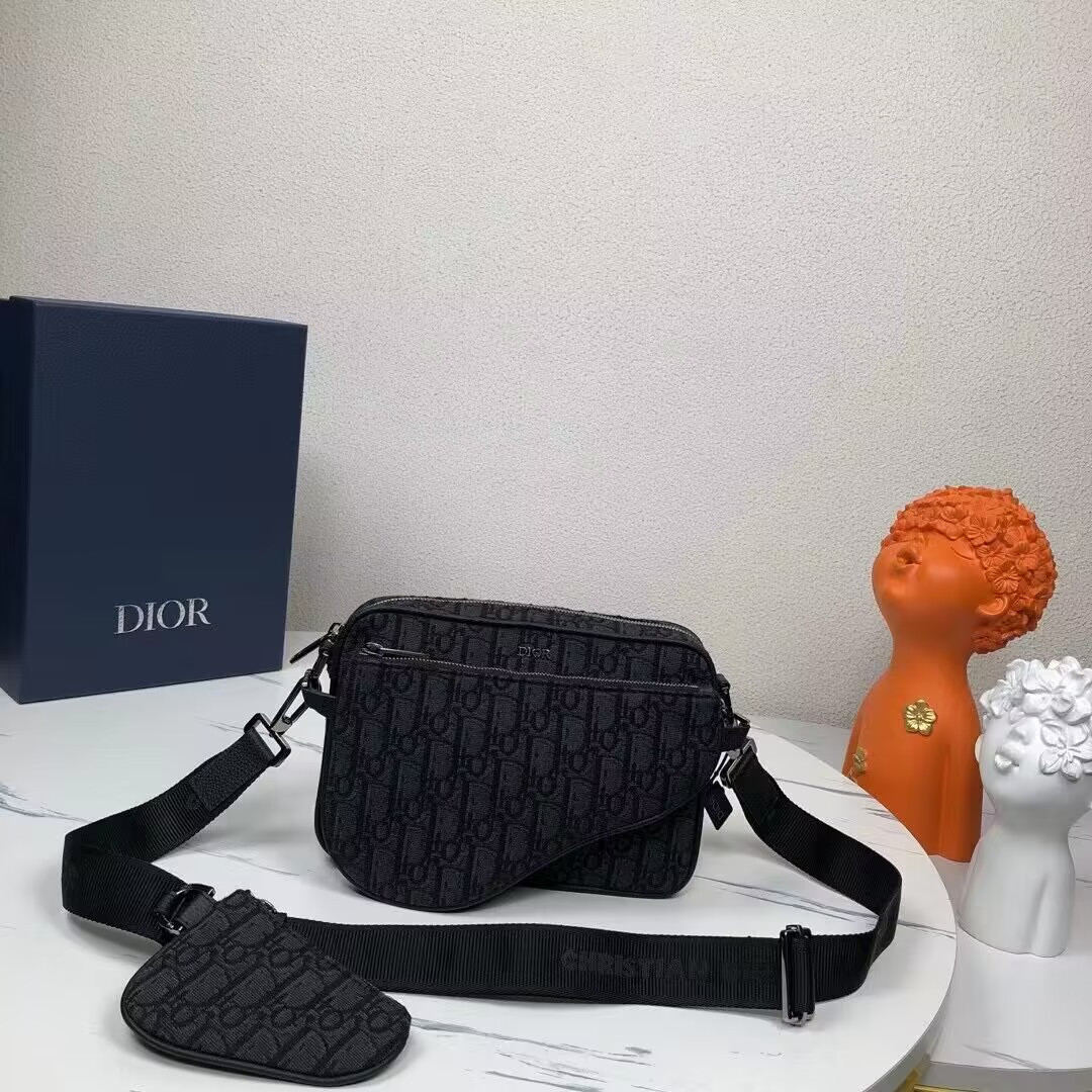 D*0r Saddle Triple Pouch Black D*0r Oblique Jacquard 18x25x5CM