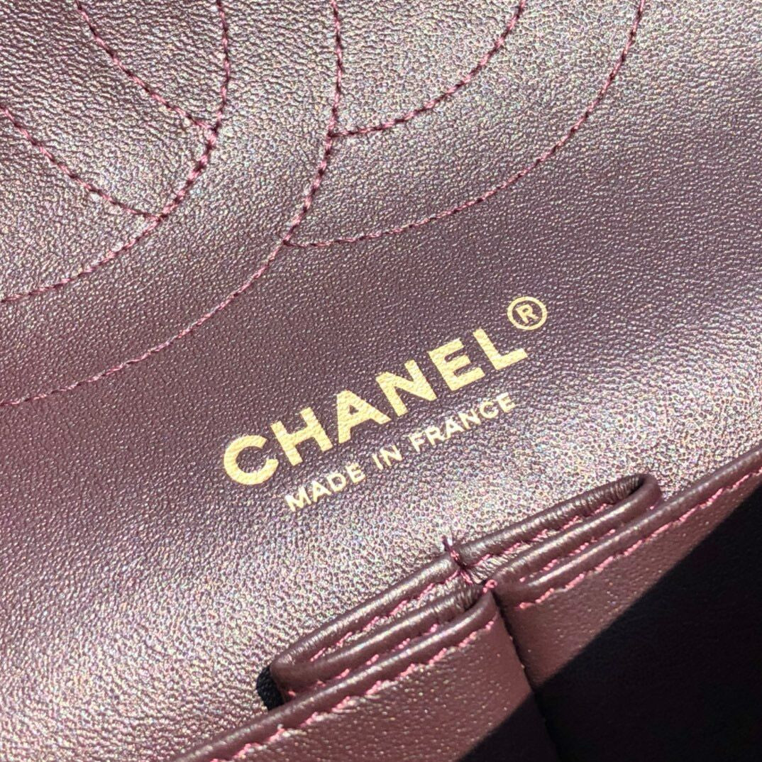 Ch*el Classic Flap Jumbo 30cm CF Black Gold 7.6 × 11.7 × 3.9 in