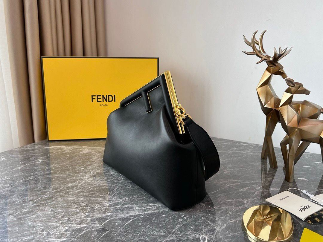 F**di First Small Black leather bag