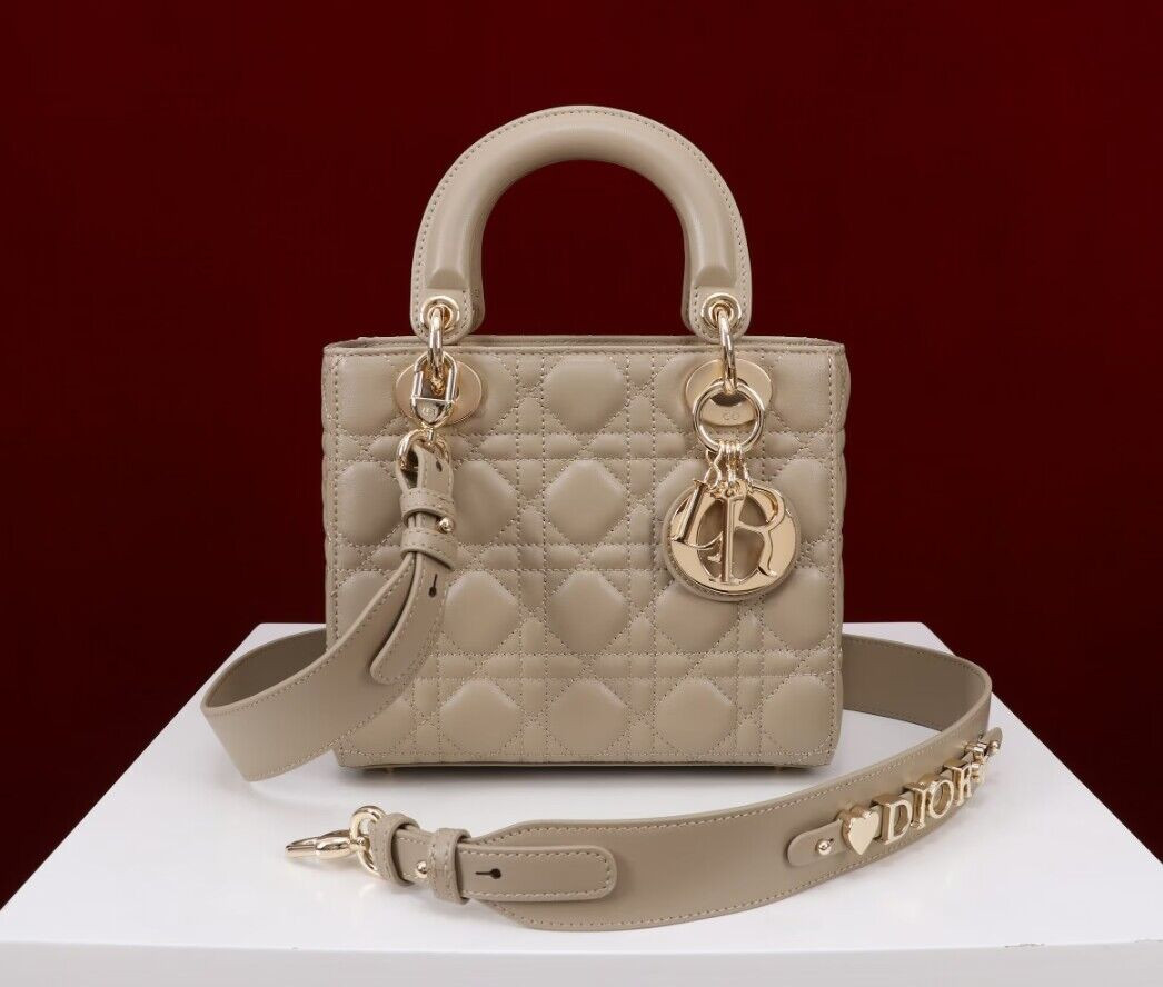 Small Lady D*0r My ABCD*0r Bag Sand Colored 20 x 17 x 8 cm