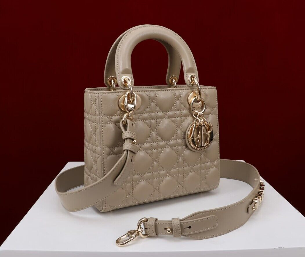 Small Lady D*0r My ABCD*0r Bag Sand Colored 20 x 17 x 8 cm