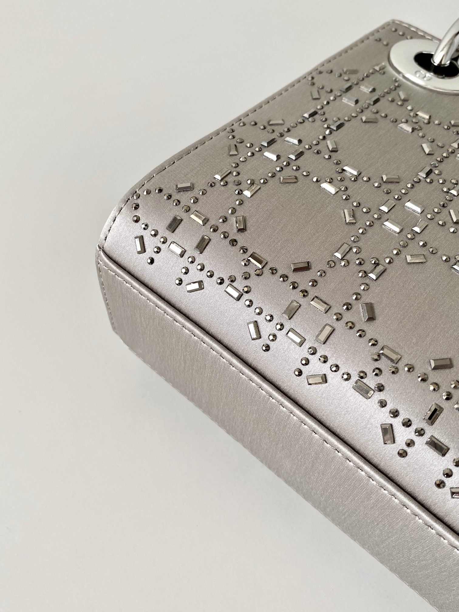 MINI LADY D*0r BAG GRAY 6.5 X 6 X 3 INCHES