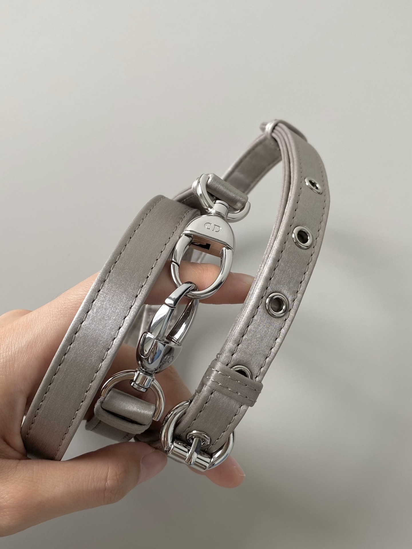 MINI LADY D*0r BAG GRAY 6.5 X 6 X 3 INCHES