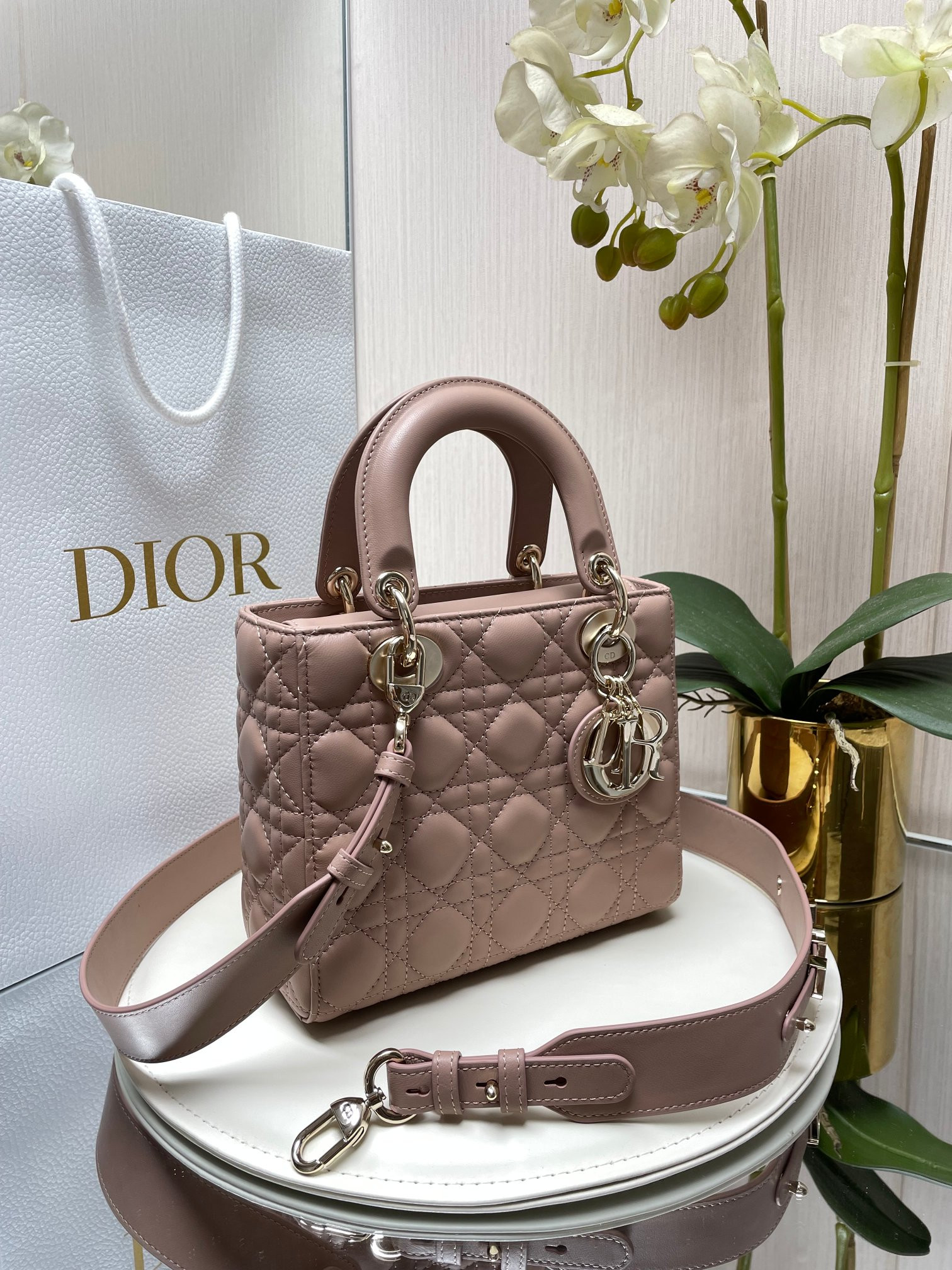 Small Lady D*0r My ABCD*0r Bag Blush 8 x 6.5 x 3 inches