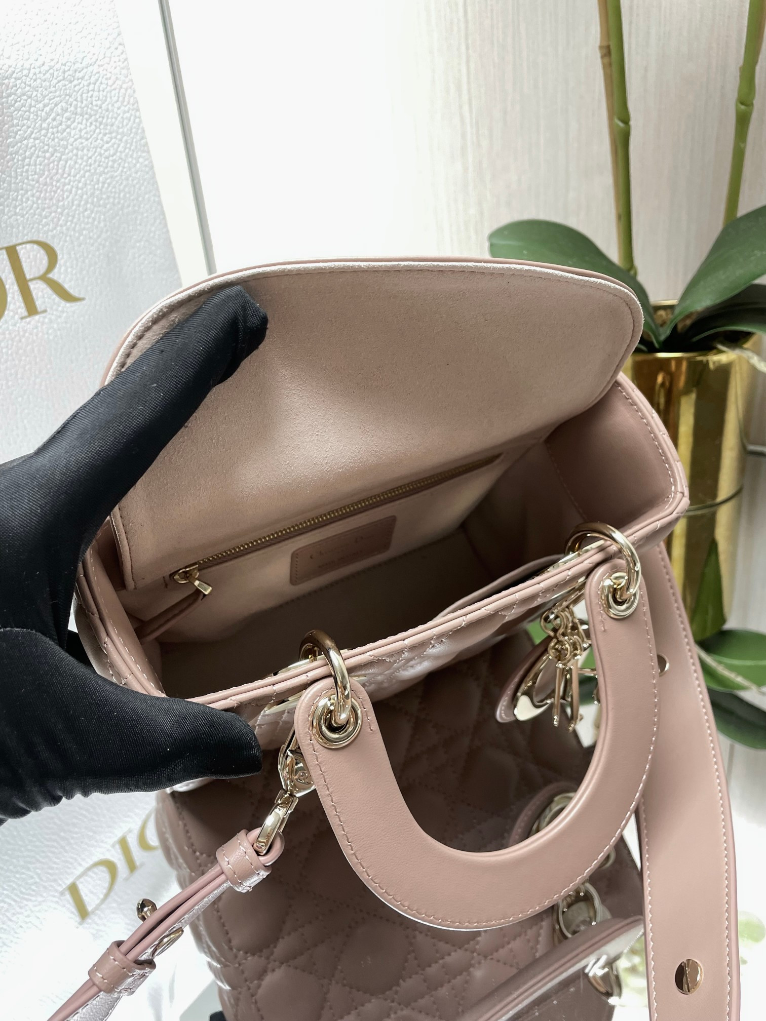 Small Lady D*0r My ABCD*0r Bag Blush 8 x 6.5 x 3 inches