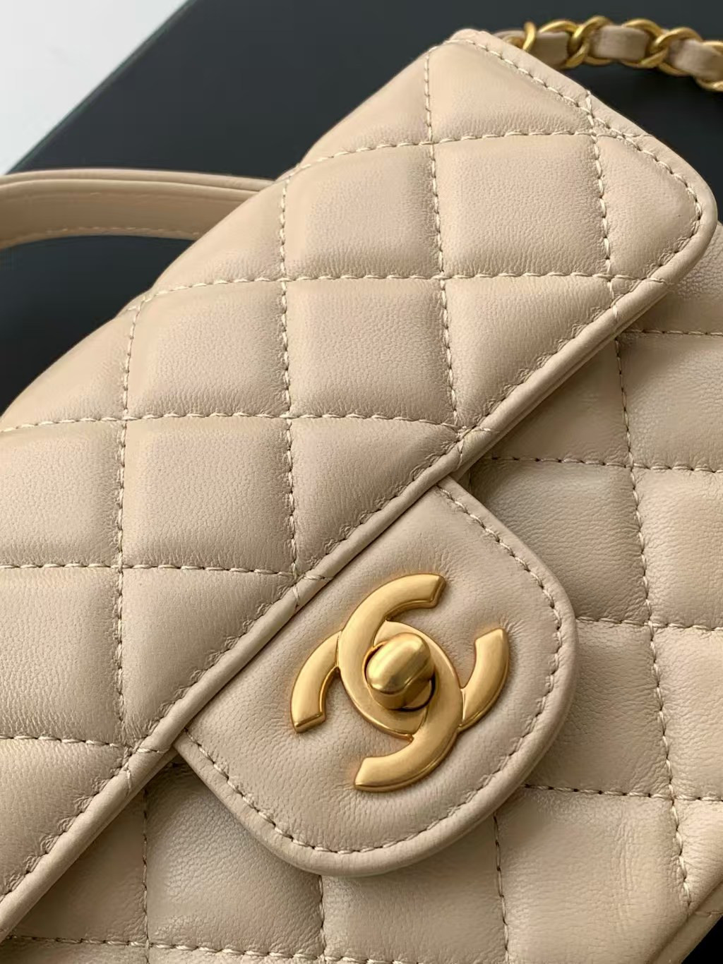 Ch*el Small Top Handle Flap Bag AS5355 14x20x6cm