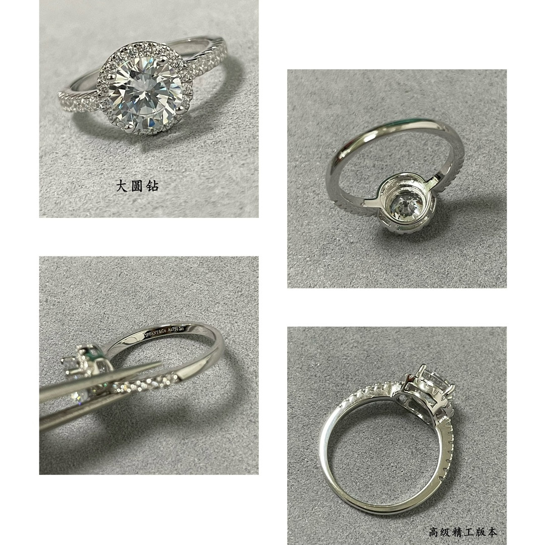 T*f*ny & Co. Solitaire Round Brilliant Diamond Ring Ag925