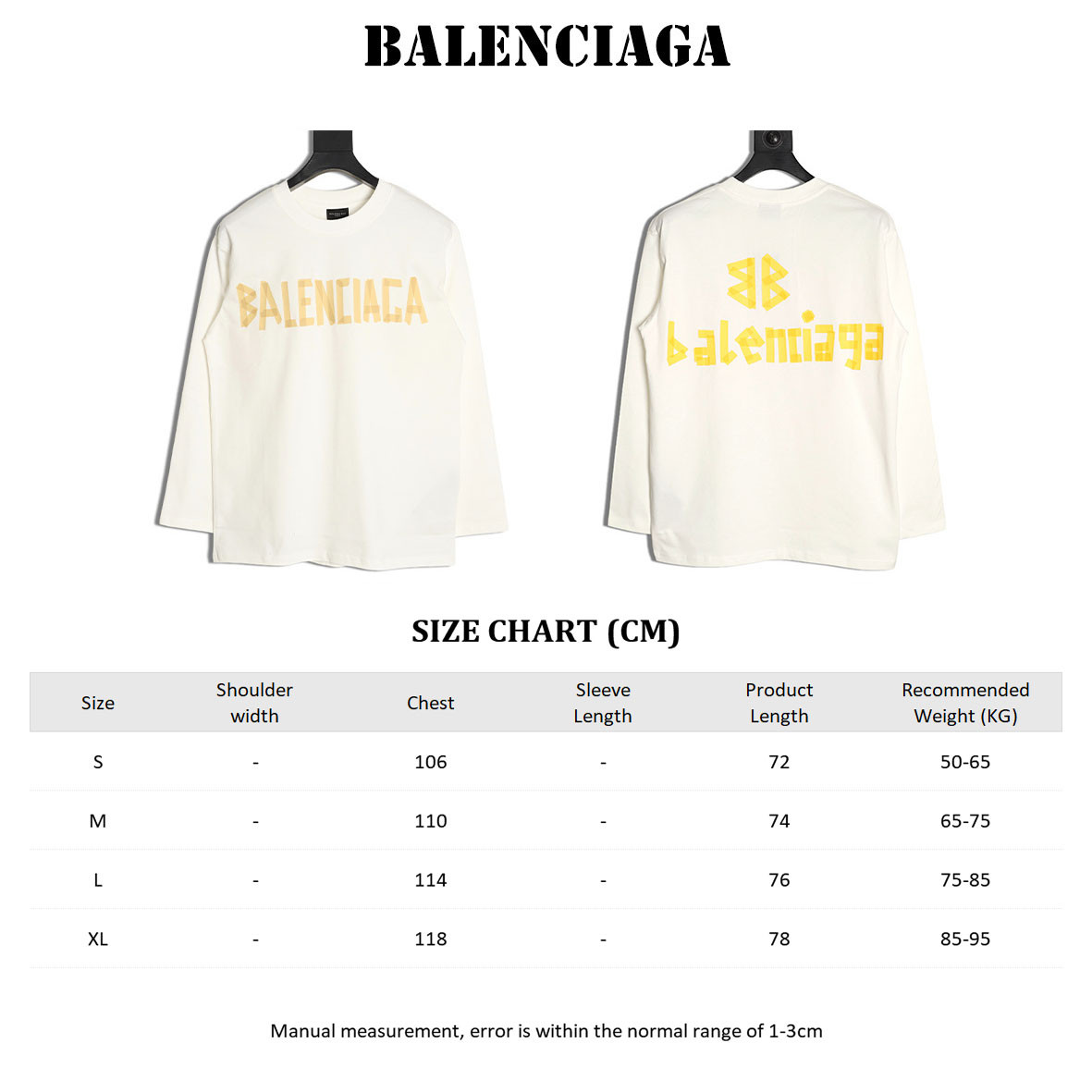 Ba*len*cia*ga Long-sleeved T-shirt