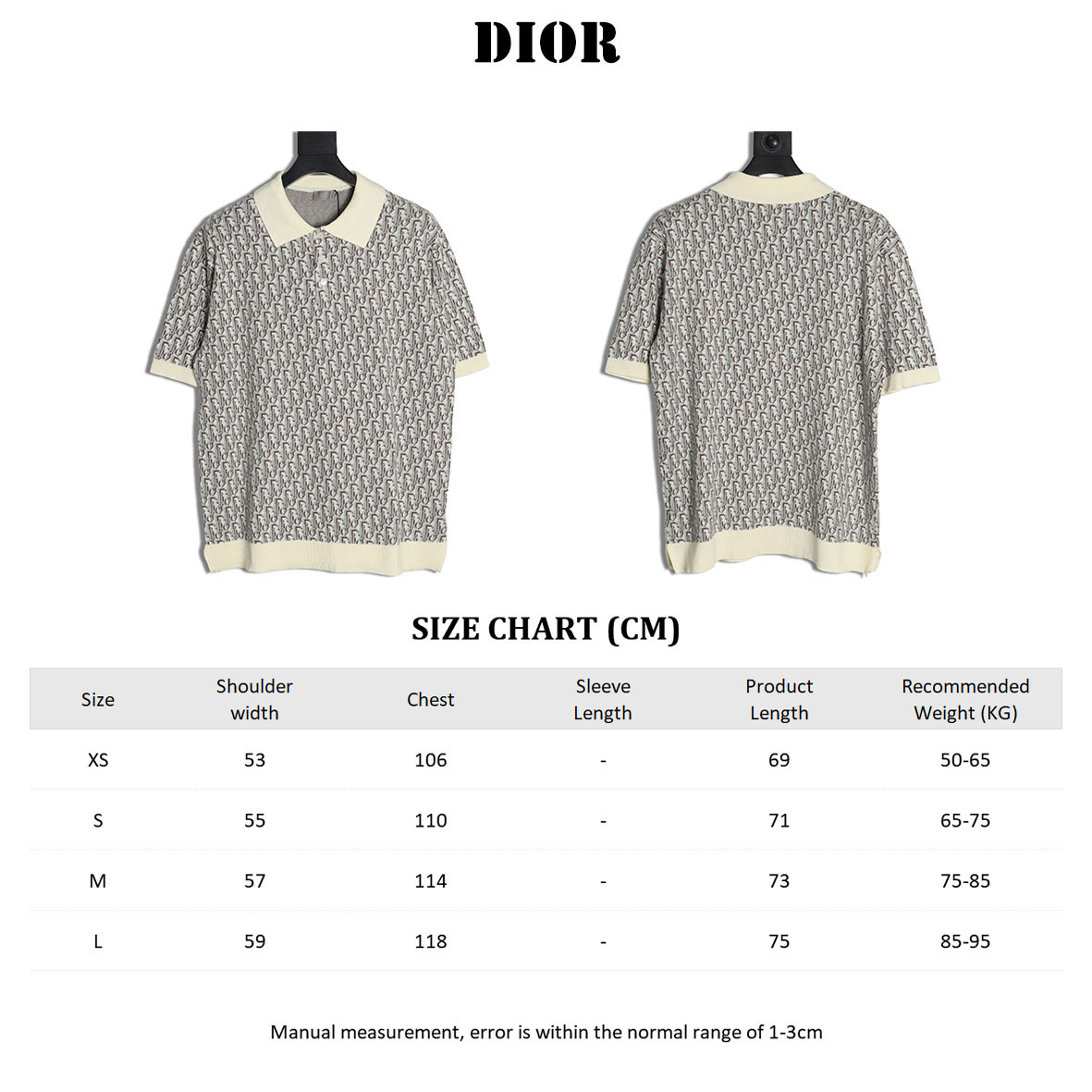 D*0r knitting Short-sleeved Polo shirt