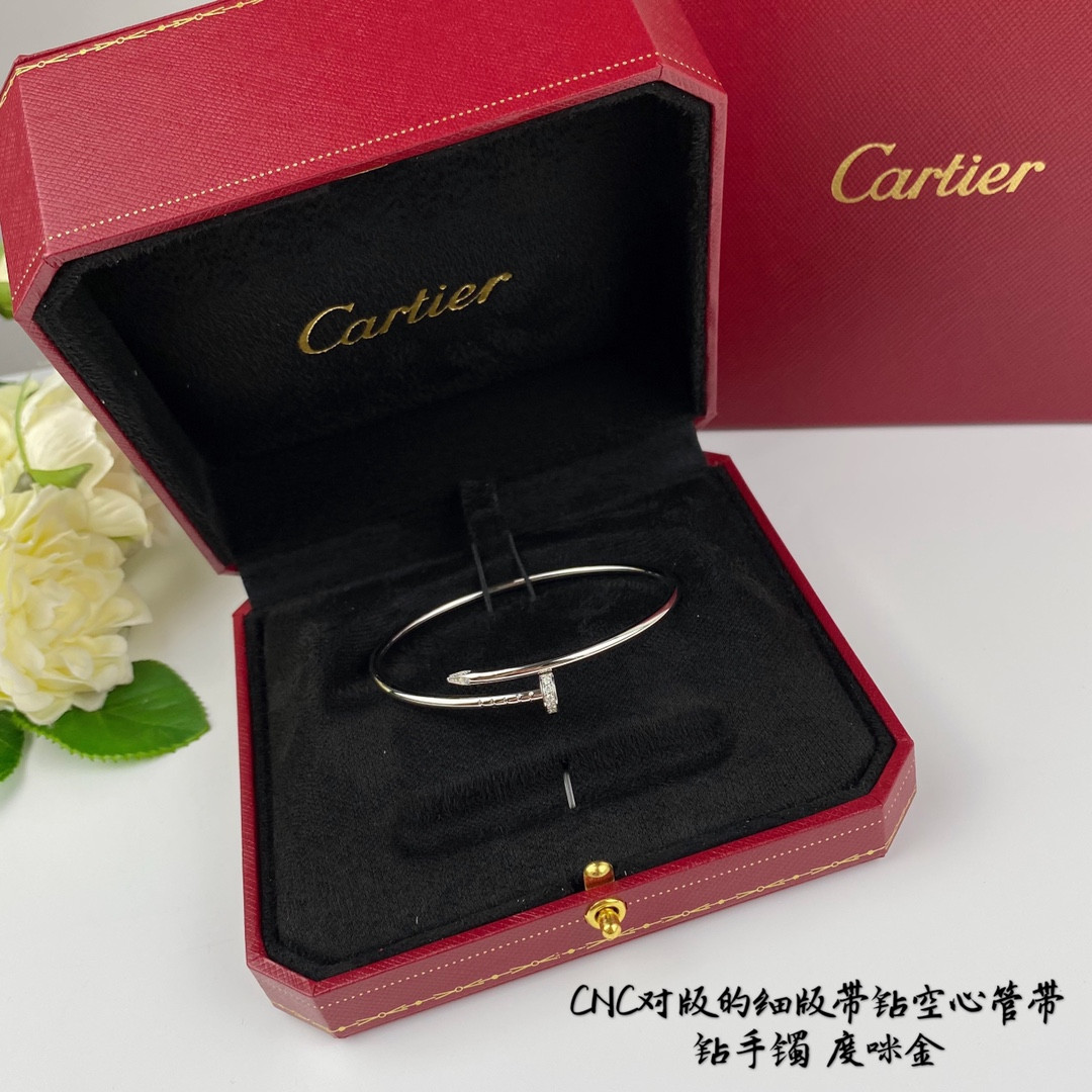 Ca*t*er thin version with diamond hollow tube nail Bracelet