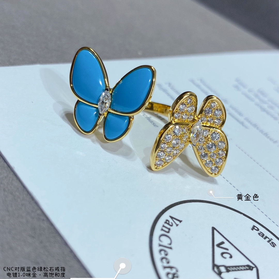 V*N CL*F & Arpels Blue turquoise butterfly Ring