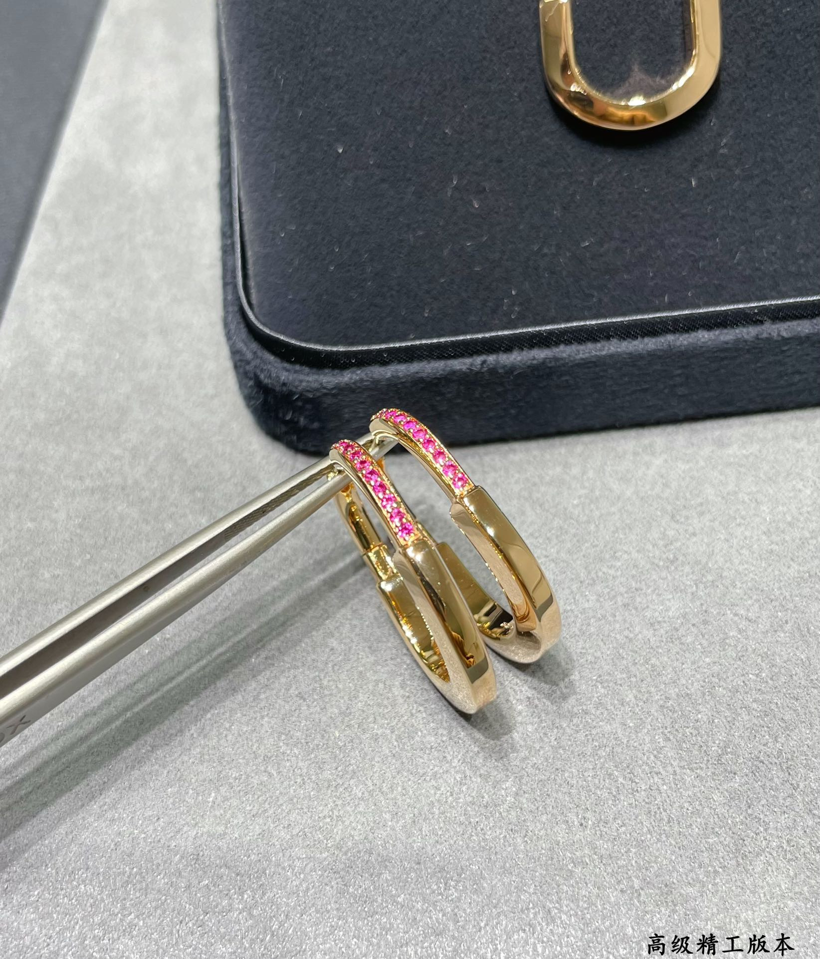 T*f*ny & Co. Medium Pink Diamond Lock Earrings