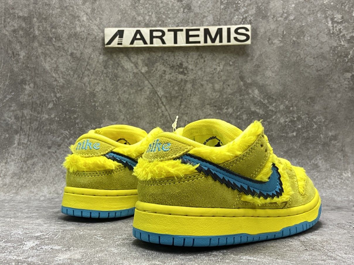 Nike SB Dunk Low Grateful Dead Bears Yellow For Toddler And Youth