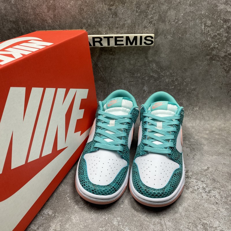 Nike Dunk Low Snakeskin Washed Teal Bleached Coral