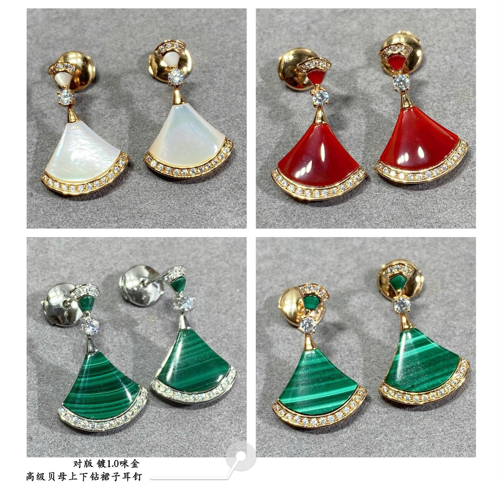 B*l*ai Scalloped skirt with diamonds Earrings