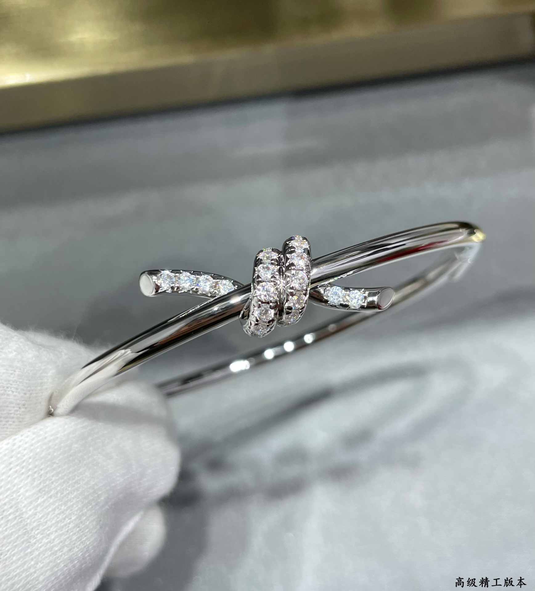 T*f*ny & Co. Knot Diamond Half Circle Bracelet