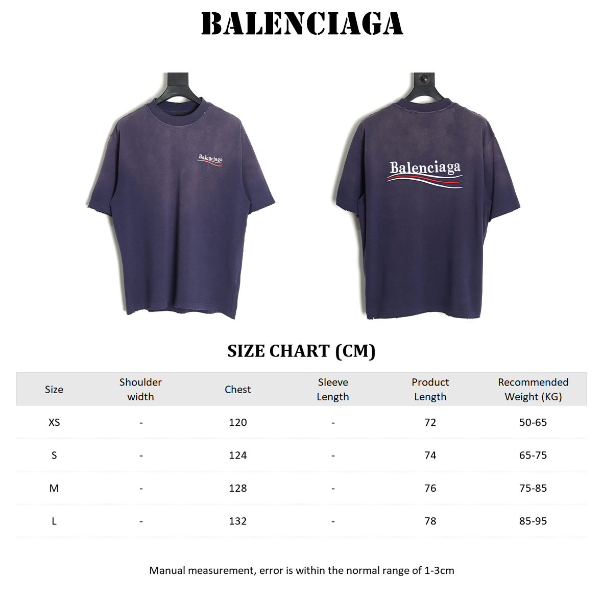 Ba*len*cia*ga 25ss Short-sleeved T-shirt