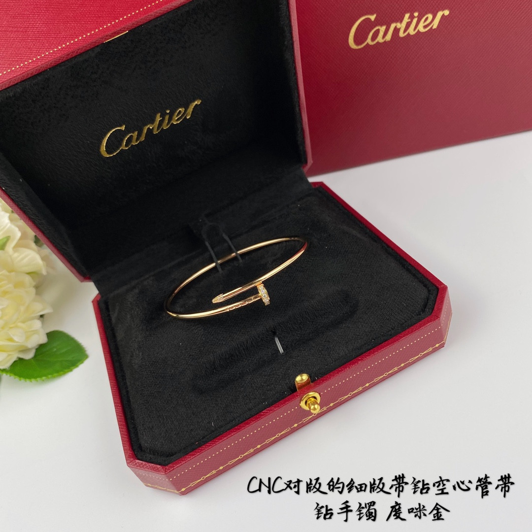 Ca*t*er thin version with diamond hollow tube nail Bracelet