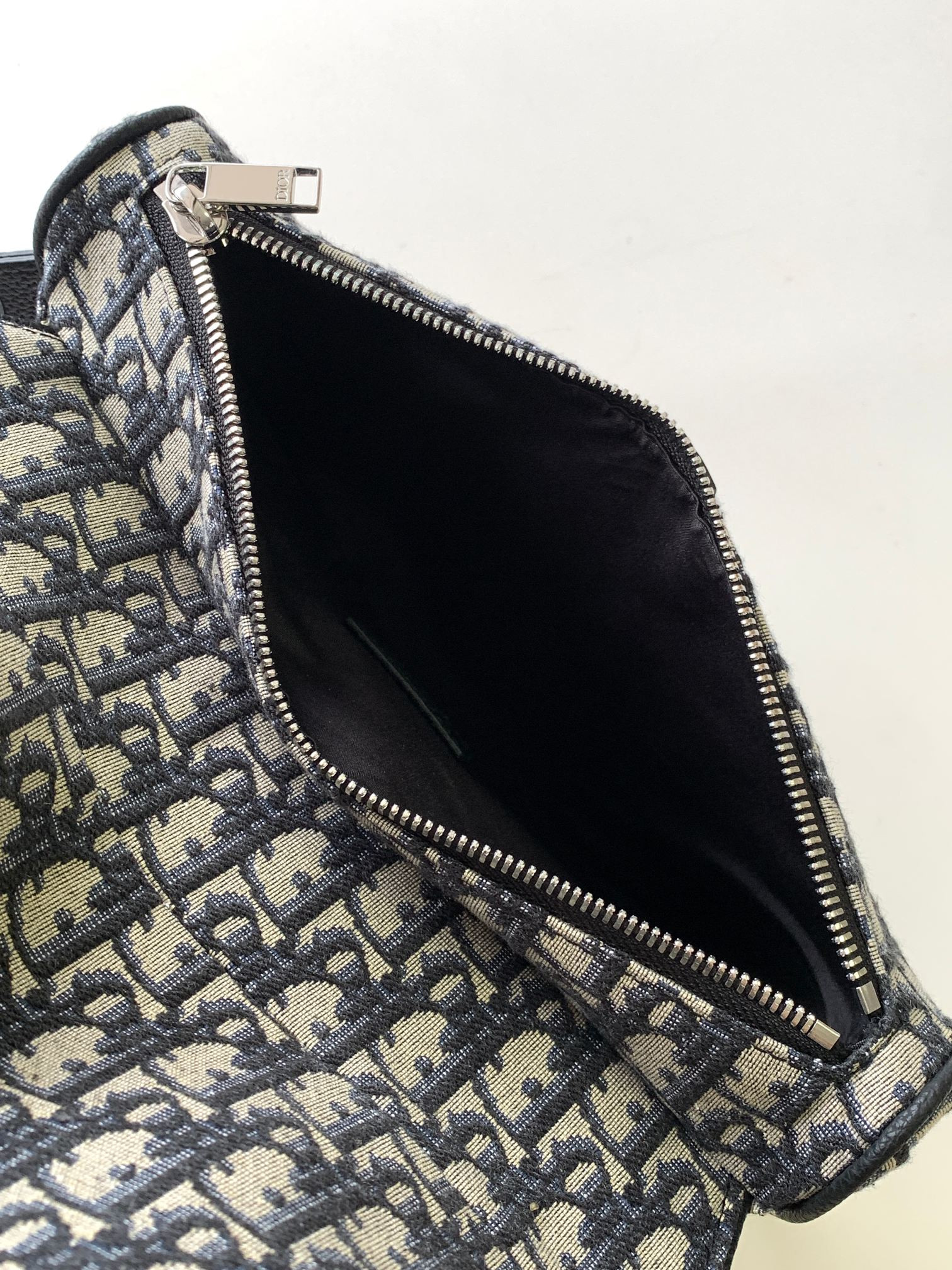 D*0r Saddle Bag Beige and Black D*0r Oblique Jacquard 26 x 19 x 4.5 cm