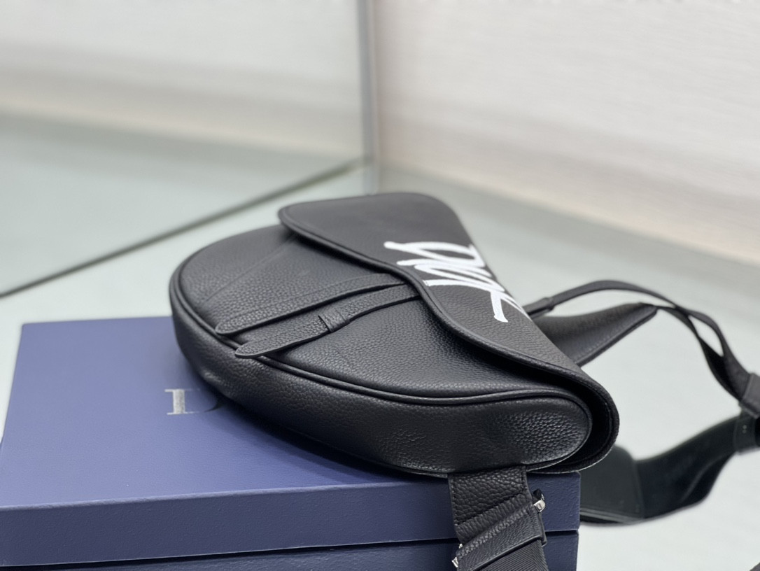 Ch**an D*0r X SHAWN STUSSY Grained Calfskin Saddle 26 x 19 x 4.5 cm