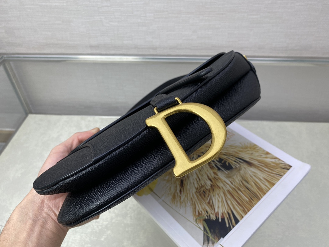 D*0r Saddle Bag Indigo Black Grained Calfskin 25.5x20x6.5cm